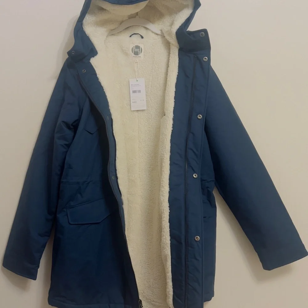 Men’s HOODLAMB Long Parka Hooded Jacket – Size XL – New